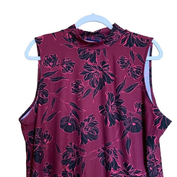 APT 9 Womens Size XL Multicolor Floral Print Stretch Mock Tunic Dress - Picture 2 of 5